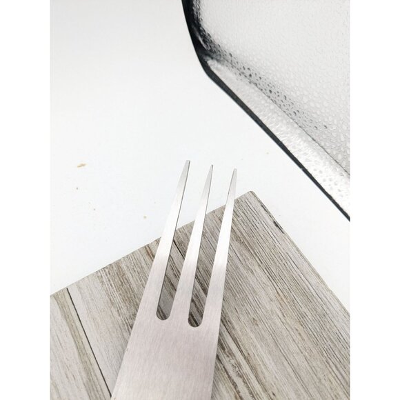 Pampered chef Meat 3 Prong Turning Fork 16 1/2" Metal BBQ With Protective Cover - Picture 5 of 12